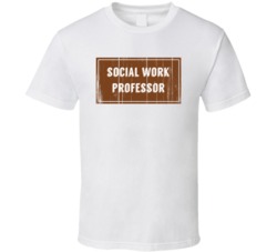 Social Work Professor Vintage Look Distressed Wood Texture T Shirt
