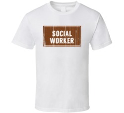 Social Worker Vintage Look Distressed Wood Texture T Shirt