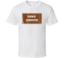 Subway Conductor Vintage Look Distressed Wood Texture T Shirt