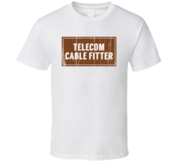 Telecom Cable Fitter Vintage Look Distressed Wood Texture T Shirt