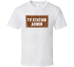 TV Station Admin Vintage Look Distressed Wood Texture T Shirt
