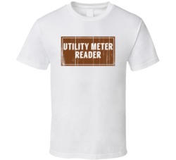 Utility Meter Reader Vintage Look Distressed Wood Texture T Shirt