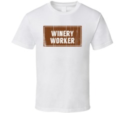 Winery Worker Vintage Look Distressed Wood Texture T Shirt