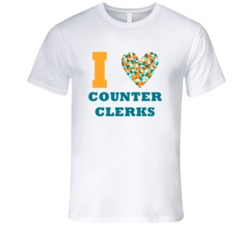 I Heart Counter Clerks Popular Occupation T Shirt