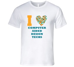 I Heart Computer Aided Design Techs Popular Occupation T Shirt