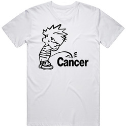 Calvin Peeing On Cancer Fight T Shirt