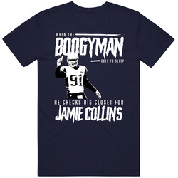 Boogyman Sleeps He Checks For Jamie Collins Football T Shirt