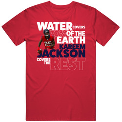 Kareem Jackson Houston Water Covers 70 Percent Earth Football T Shirt