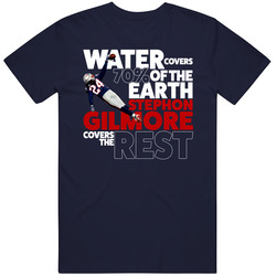 Stephon Gilmore New England Water Covers 70 Percent Earth Football T S