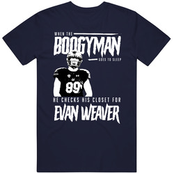 Boogyman Sleeps He Checks For Evan Weaver California Football T Shirt