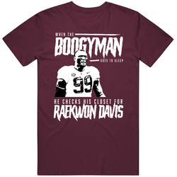 Boogyman Sleeps He Checks For Raekwon Davis Alabama Football T Shirt