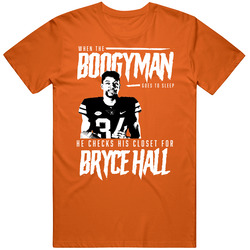 Boogyman Sleeps He Checks For Bryce Hall Virginia Football T Shirt