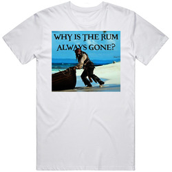 Rum Always Gone Pirates Of The Caribbean Retro Movie Quote Fan T Shirt