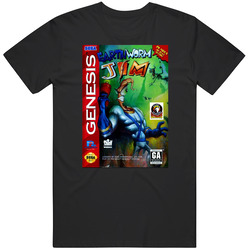 Earthworm Jim Sega Genesis Cover Fan Grunge T Shirt
