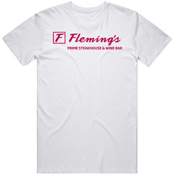 Flemings New York Steakhouse Restaurant Logo T Shirt