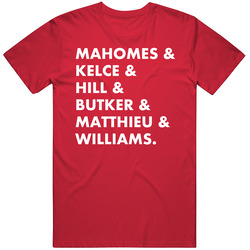 Mahomes Kelce Hill Butker Matthieu Williams T Shirt