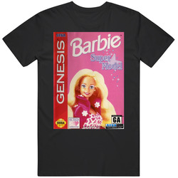 Barbie Supermodel Sega Genesis Retro Video Game Cover Fan T Shirt