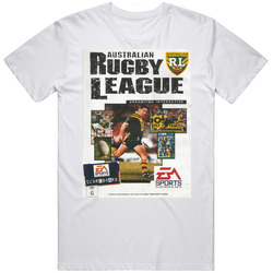 Australian Rugby League Sega Genesis Retro Video Game Cover Fan T Shir