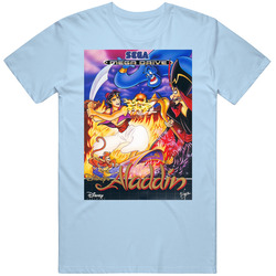 Aladdin Sega Genesis Retro Video Game Cover Fan T Shirt