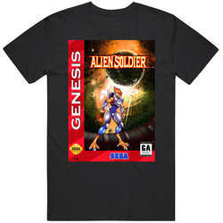 Alien Soldier Sega Genesis Retro Video Game Cover Fan T Shirt