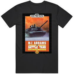 M-1 Abrams Battle Tank Sega Genesis Retro Video Game Cover Fan T Shirt