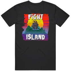 Fight Island Mma Poster Distressed Look T Shirt