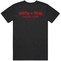 Shuck N Dive Cajun Cafe Logo Restaurant Fort Lauderdale Grunge T Shirt