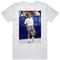 Andre Agassi Jean Shorts Iconic Tennis Photo T Shirt