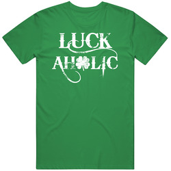 Luck Aholic Funny St Patrick's Day Distressed Shamrock Clover Par