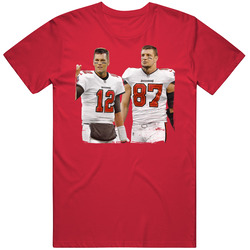 Rob Gronkowski Tom Brady Football Superbowl Lv 55 Legends Worn Look T 