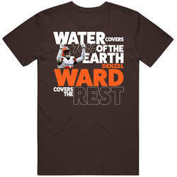 Denzel Ward Cleveland Water Covers 70 Percent Earth Football T Shirt