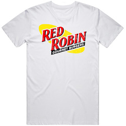 Red Robins Gourmet Hamburger Resteraunt Logo Distressed Retro T Shirt