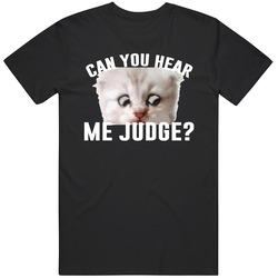 Can You Hear Me Judge Funny Zoom Call Cat Lawyer Meeting Meme T Shirt