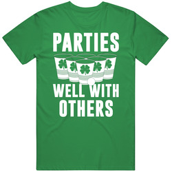 Parties Well With Others Funny Clover Beer Pong St Patrick's Day 