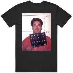 Robert Downey Jr Celebrity Mugshot T Shirt