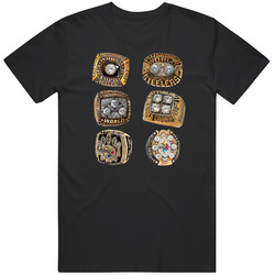 Pittsburgh Football 6 World Champion Rings T Shirt