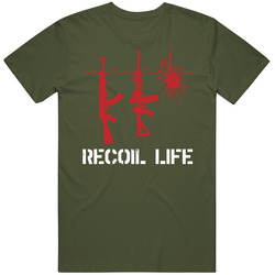 Recoil Life Assault Rifle Ekg Gun Owner Firearm Worn Look T Shirt