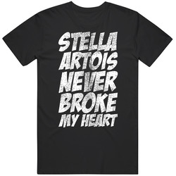 Stella Artois Never Broke My Heart Worn Look T Shirt