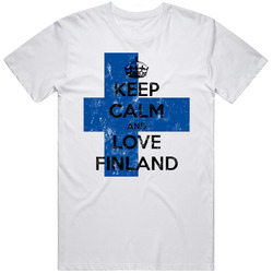Keep Calm And Love Finland Distressed T Shirt