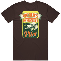 World's Okayest Pilot Funny Piloting Drone Aviation Distressed T 