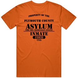 Plymouth County Insane Asylum Inmate Halloween Costume T Shirt