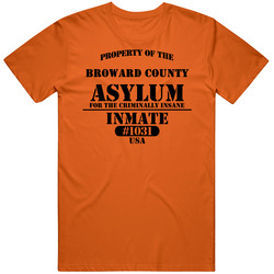 Broward County Insane Asylum Inmate Halloween Costume T Shirt