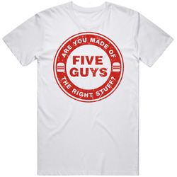 Five Guys Burbank California Restaurant Worn Look T Shirt