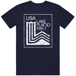 Usa Lake Placid Retro Distressed T Shirt
