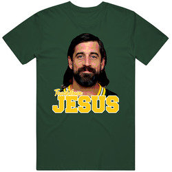 Touchdown Jesus Aaron Rodgers Green Bay Football T Shirt