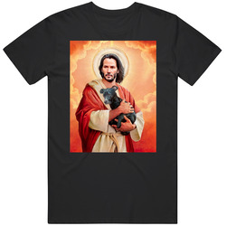 Keanu Reeves Jesus Hugs Puppy T Shirt