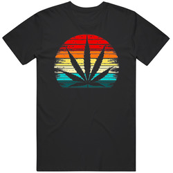 Cannabis Sunset Shiloutte Funny Weed Pothead T Shirt