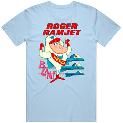 Roger Ramjet Hero Funny Cartoon Retro Tv Show Distressed T Shirt