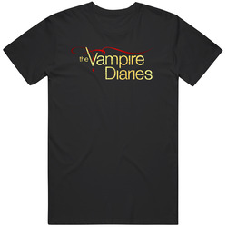 The Vampire Diaries Gold Logo Cool Fan Tv Series Distressed T Shirt