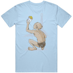 Gollum Lord Of The Onion Rings Funny Parody Worn Look T Shirt